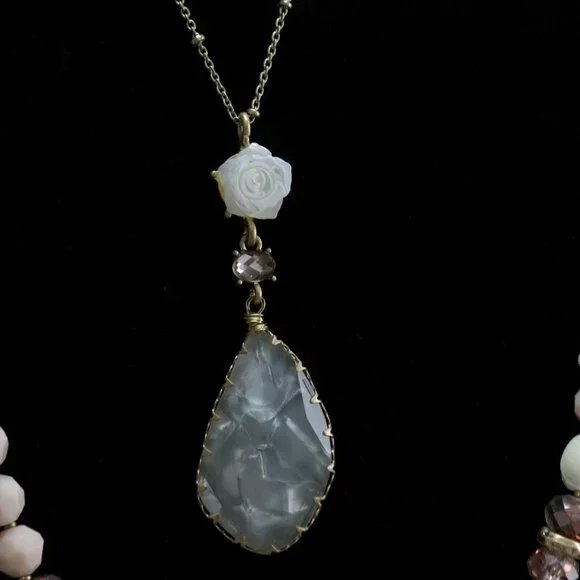 lonna & lilly Gold-Tone Bead & Stone Necklace - Picture 3 of 5